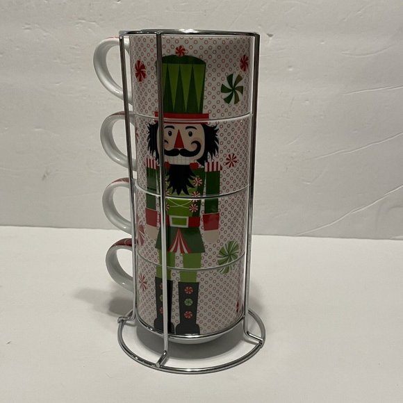 Pier 1 Dining Pier 1 Stackable Coffee Mugs Tea Cup 4 Holder